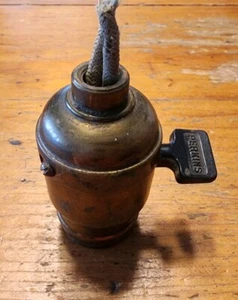 Antique Perkins Fat Boy Turn Key Paddle Light Socket ~ EARLY ~ Cv-gwT3 - Picture 1 of 18
