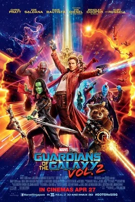2017 Guardians Of The Galaxy Vol 2 Movie Poster 11X17 Marvel Star Lord Groot 🍿