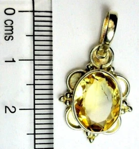 Beautiful 925 St. Silver Pendant, Studded With Cut Oval Citrine - Picture 1 of 4