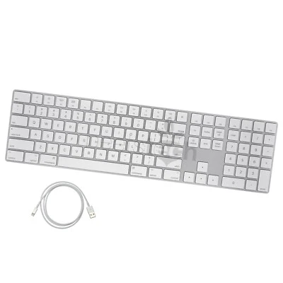 APPLE MAGIC KEYBOARD w/ NUMERIC KEYPAD (SILVER/WHITE) + LIGHTNING CABLE - A1843 - Image 1 of 4