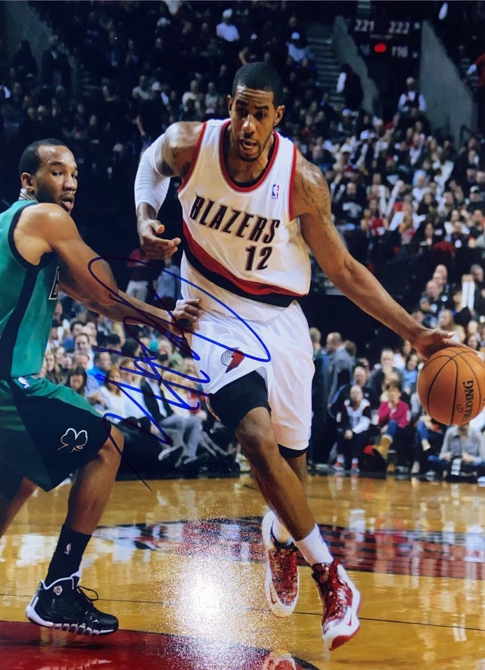 Foto autografiada firmada por Lamarcus Aldridge de 8x10 San Antonio Spurs Foto 1 de 1