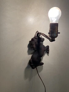 VTG Cast Iron Electric Hanging Horse Lamp - Picture 1 of 13