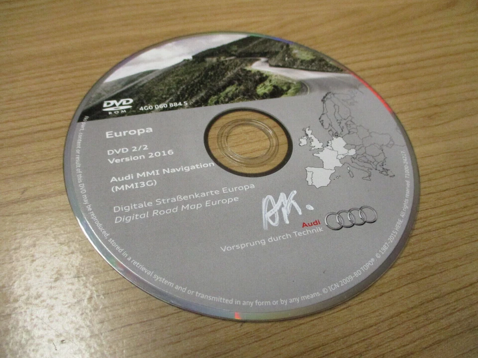 Navi Navigation DVD Karte Europe Deutschland 2016 AUDI A6 4F A8 4E 4G0060884S - Bild 1 von 1