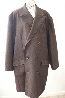 Trevero Wool Blend Double Breasted Button up Notch Lapel Brown Pea Coat size XXL - Image 1 of 4