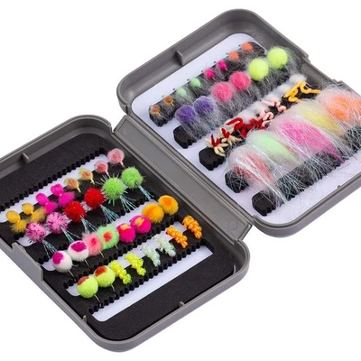 BASSDASH Fly Fishing Flies Kit Fly Assortment Trout Bass Fishing with Fly Box... - Image 1 of 4