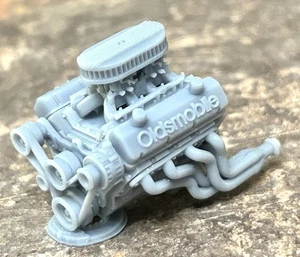 Resin “Big Block Oldsmobile” engine W/Dual Carbs for scale model cars, 1/24 1/25 - Picture 1 of 5