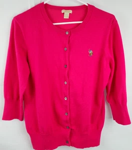 U.S. Polo ASSN. Since 1890 Womens Sz L Button Up Pink Cardigan - Picture 1 of 9