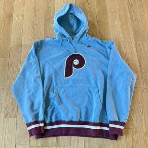 Vntg Nike Philadelphia Phillies Cooperstown Collection Powder Blue Hoodie Men XL - Picture 1 of 11