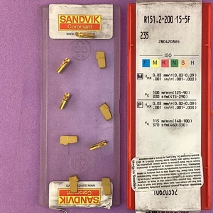 9pc SANDVIK R151.2-200-15-5F Carbide Grooving Insert; 235🎯Machinist - Picture 1 of 1