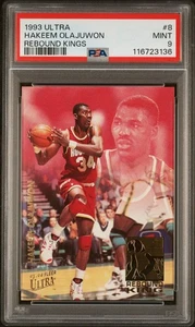 1993 Fleer Ultra Hakeem Olajuwon Rebound Kings 8 Houston Rockets PSA Mint 9 - Picture 1 of 2