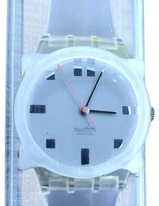 Swatch Uhr Calafatti GK105 1987 Standard Herren mit klarem Jelly Band & Guard Too - Bild 1 von 7
