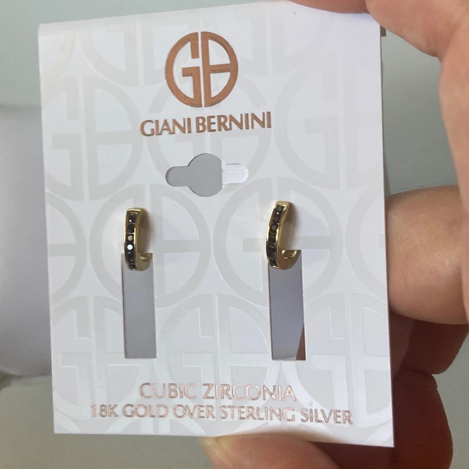 Pendientes Giani Bernini chapados en oro de 18 quilates sobre plata de ley con circonitas cúbicas Foto 1 de 4