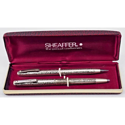 Juego de bolígrafos y lápices ejecutivos Sheaffer de plata esterlina para mujer de colección con estuche original Foto 1 de 4