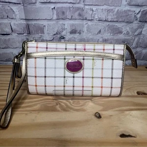 Cartera de muñeca Coach Tattersall de lona recubierta - Imagen 1 de 9