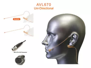 2er Set hellbraunes Headset-Mikrofon für Shure Wireless Transmitter - Bild 1 von 4