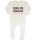Funny Feed Me Baby Grow Sleepsuit I&#39;ll Love you Forever Boys Girls Gift