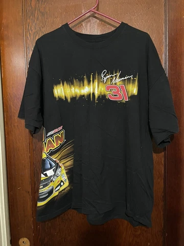 Vintage NASCAR Ryan Newman Shirt XL Black #31 Caterpillar Chevrolet Racing Y2K Cover