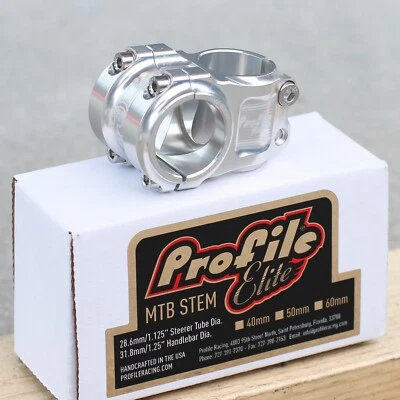 PROFILE BMX HELM MTB BICYCLE STEM SILVER MADE IN USA MULVILLE PROFILE RACING - Image 1 of 3