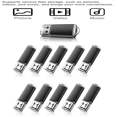 Kootion 10PCS 16GB USB 2.0 Flash Drives Enough Memory Stick Storage Thumb U Disk