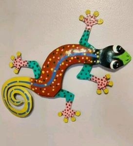 18" Metal Gecko Lizard Wall Hanging Art - Picture 1 of 6