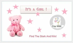 10 Baby Shower Games Scratch Off tickets Cute Pink Teddy Bear - Picture 1 of 1