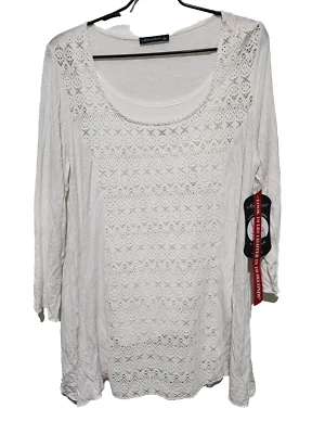 Camisa Miraclesuit Talla L, Blusa Top Forro Blanco con Encaje, Nueva con Etiquetas Foto 1 de 4