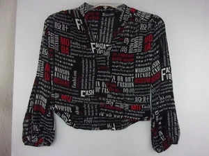 NWT 7th Avenue NY&CO Fashion Print 3/4 Sleeve Crop Top Petites PS - Picture 1 of 3