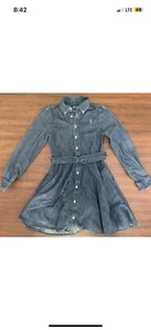 Polo Ralph Lauren Girls Long Sleeve Denim Dress Pony Logo Pockets Size 12 - Picture 1 of 5