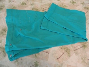 Jaclyn Smith Damen Größe 16 Grün Denim Jeans 5 Taschen Gerade mit Perlen Gesäßtasche - Bild 1 von 3