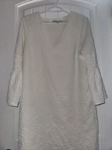 MICHAEL KORS Size M White Bell Sleeve Mid Length Dress - Picture 1 of 8