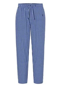 Pantalón Largo Popelín Cuadros - Azul - Foto 1 di 9