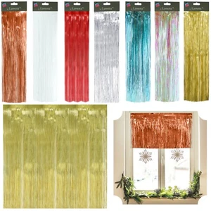 Guirnalda de láminas de oropel de 1,2 m de Navidad, decoración de cortina transmisor de telón de fondo - Imagen 1 de 65