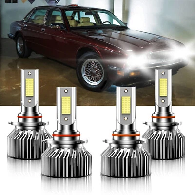 4X 9005 9006 Bombilla Faro Alto Bajo 6000K Para Jaguar XJ12 1990-1996 Foto 1 de 4