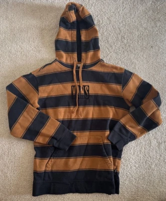 Vans Sudadera con Capucha Para Hombre Pequeña S Pullover Rayas Tostado Negro Patinador Monopatín Sudadera Foto 1 de 4