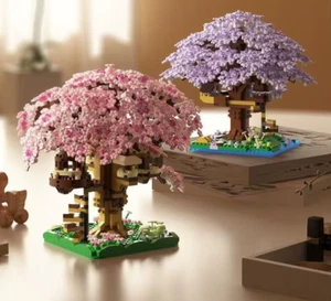 DIY Cherry Blossom Tree House Blocks – Romantic Purple & Pink Toy Set for Kids - Picture 1 of 7