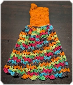 Handmade Monster High 17.5" Fashion Doll Crochet Dress NEW Orange & Neon - Picture 1 of 9
