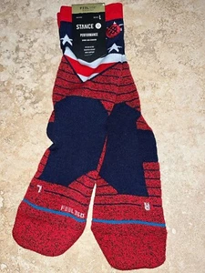 NWT Stance Red Quarter Mid Cushion FreshTek American Performance Socks Lg 9-13 - Picture 1 of 2