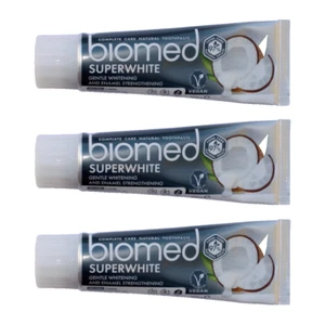 Biomed Superwhite Zahnpasta ohne Fluorid & Vegan | 3 Tuben x 100g |  - Bild 1 von 1