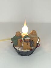 Holiday Gingerbread Family Small Night Light Tested & Works! Country Primitive