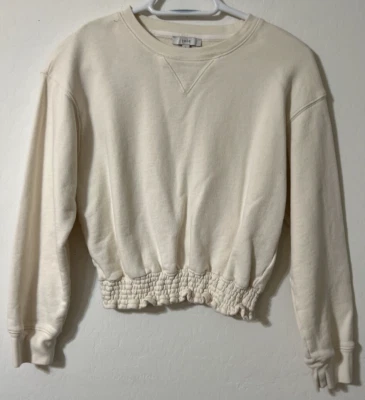 Joie Cream Ivory Long Sleeve Sweatshirt with Elastic Waist Size Small - Imagem 1 de 4