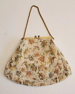 Vintage 1950's Jolles Original Embroidered Purse Beaded Evening Bag - Image 1 of 4