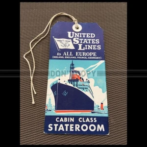 UNITED STATES LINES LUGGAGE TAG LUGGAGE TAG OCEAN LINER #E04 - Picture 1 of 2