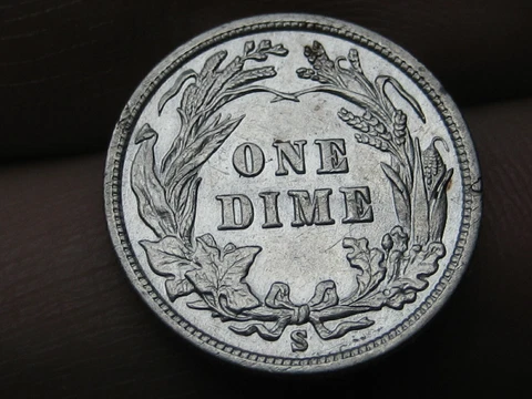 1900 S Silver Barber Dime- San Francisco, XF/AU Details Cover