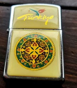 Rare Vintage TURKIYE Flip Top Petrol Lighter in Working Order #33484 - Picture 1 of 12