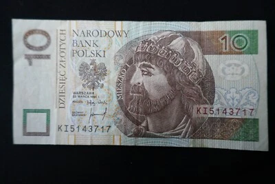Billete de 10 zlotys 1994 banco warsaw polski polonia billete de papel moneda Foto 1 de 2