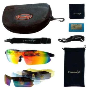 D&H Bike Professional Polarized Cycling Glasses Sports Sunglasses UV400 5 Lens - Picture 1 of 13