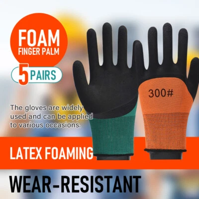 Gardening Gloves for Men &Women Safety work gloves Anti-Slip Rubber Gloves Large - image 1 of 4