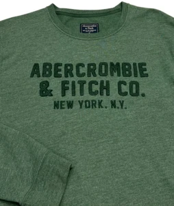 Abercrombie Fitch Shirt Mens XL Muscle Green Embroidered Spellout New York Top - Picture 1 of 6
