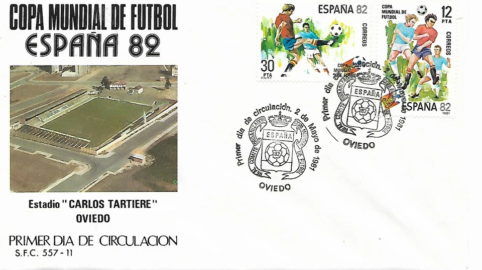 Mundial Futbol España 82 Estadio Carlos Tartiere sobre 1º Día año 1981 (ES-946) - Imagen 1 de 1