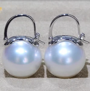 PENDIENTES PERLAS REDONDAS MAR SUR BLANCO 18K 12-13MM GRADO AAAA+ AU750 - Imagen 1 de 7